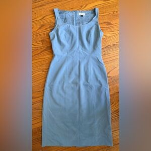 Tahari Dusty Blue Sleeveless Midi Sheath Dress